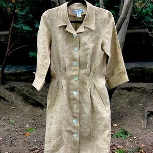Linen shirt dress